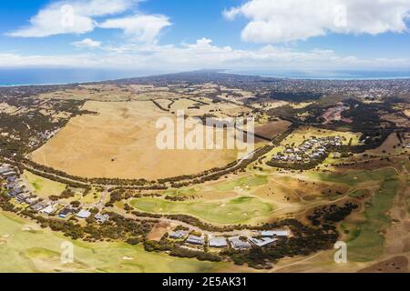 Aerial View of Mornington Peninsula Australia Stock Photo