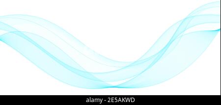 Abstract smooth color wave vector. Curve flow blue motion illustration. Smoke design. Vector lines. eps 10 Stock Vector