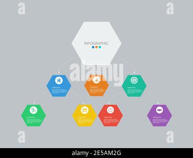 Business infographics tamplate with 7 options. Business concept. Eps10 Stock Vector