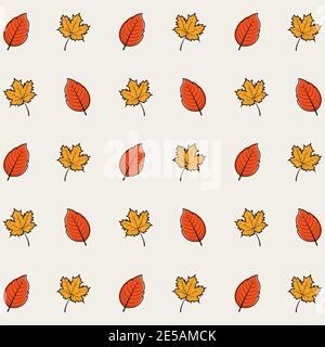 Pattern background autumn leaves. Autumn leaves in a row. Eps10 Stock Vector