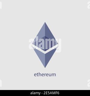 Ethereum vector icon. Ethereum cryptocurrency. Crypto currency blockchain coin ethereum symbol Stock Vector