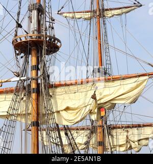 The Russian sail training ship Mir is one of the biggest and fastest windjammer of the world. The tall ship has participated already several times at Stock Photo