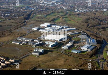 aerial view of the A M P Technology Centre or Advanced Manufacturing Park, near Rotherham, South Yorkshire