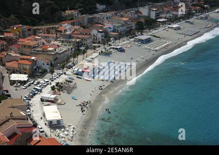 The beach at the seaside town of Scilla, Reggio Calabria, Italy Stock Photo