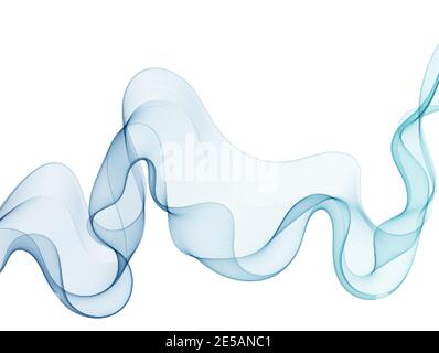 Blue abstract wave. Curves isolated on white background. eps 10 Stock Vector