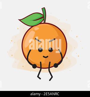 An illustration of Clementine Orange cartoon vector character Stock Vector