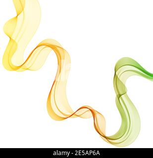 Abstract color wave design element. Yellow and green wave. eps 10 Stock Vector