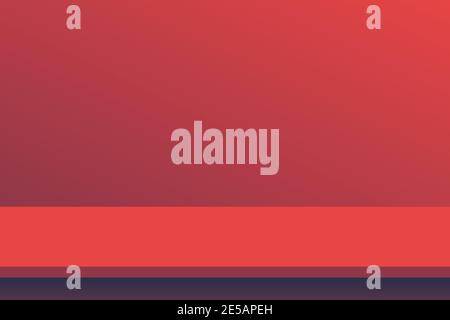 Template empty red studio table room background. Table on vivid wall background. Banner for advertise product on website. Vector illustration Stock Vector