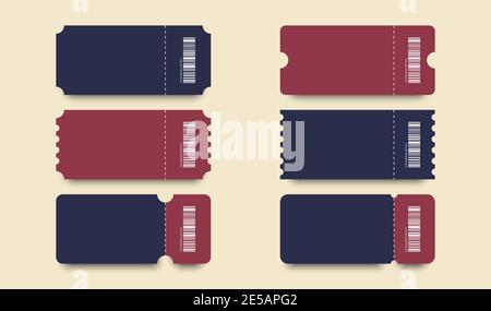 Set of Ticket. Template Tickets. Collection of vintage grunge Tickets and Coupons vector illustrations. Stock Vector