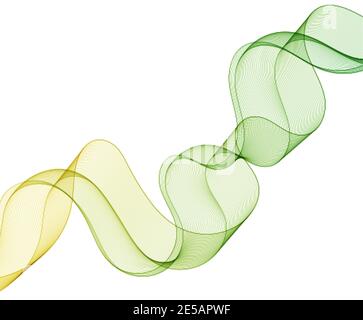 Transparent colored vector wave flow on a white background. Vector abstract background. Stock Vector
