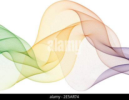 two-color bright wave. Vector abstract image. Yellow and green tones. eps 10 Stock Vector