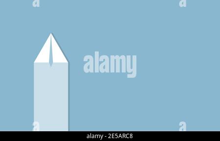 White paper airplanes flying on blue background. Paper art style of business success and leadership creative concept idea. Stock Vector