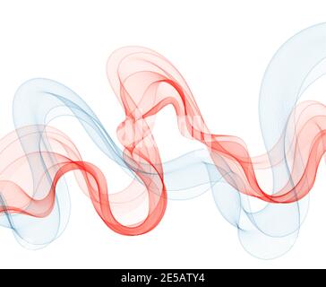 Blue and red waves. Abstract background, vector graphics. eps 10 Stock Vector