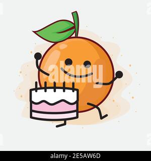 An illustration of Clementine Orange cartoon vector character Stock Vector