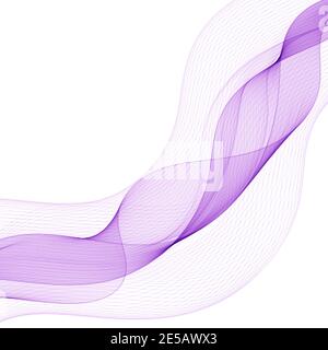 Abstract vector background, blue and purple waved lines for brochure, website, flyer design. Transparent wave. Science or technology design. eps 10 Stock Vector