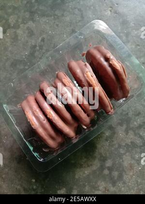 delicious chocolate biscuits Stock Photo