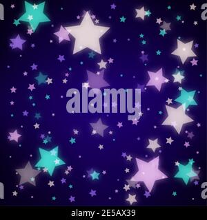 Colored stars bokeh. Festive background. Design for Christmas, New Year and Valentine s Day. eps 10 Stock Vector