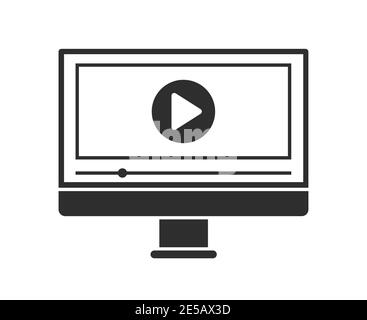 Symbol of video playing on laptop. Vector Illustration. Stock Vector