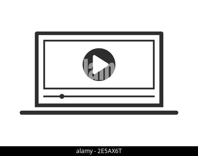 Symbol of video playing on laptop. Vector Illustration. Stock Vector