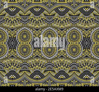 Abstract ethnic vintage yellow and grey background. Stock Vector