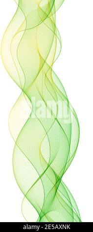 Transparent colored vector wave flow on a white background. Vector abstract background. Stock Vector