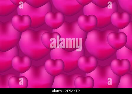 Seamless pattern with realistic 3d heart. Happy Valentine Day realistic 3d  heart seamless pattern. Red love background, romance repeating texture. Wal  Stock Vector Image & Art - Alamy