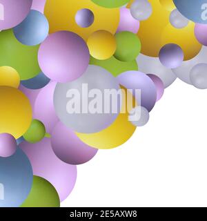 Colorful balls background. Vector background made with gradient meshes. Background design for banner, poster, flyer, card, postcard, cover, brochure Stock Vector