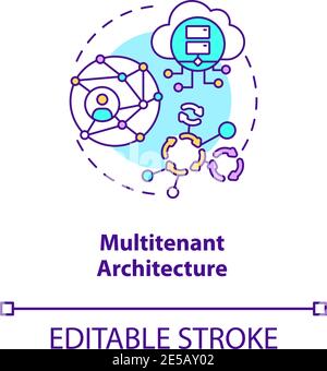 Multitenant architecture concept icon Stock Vector