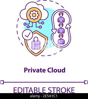 Private cloud concept icon Stock Vector