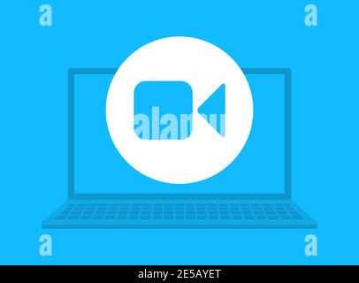 Video call icon. Online call symbol. Vector illustration. Stock Vector