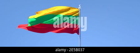 Flag of Lithuania against blue background. Close up Stock Photo - Alamy