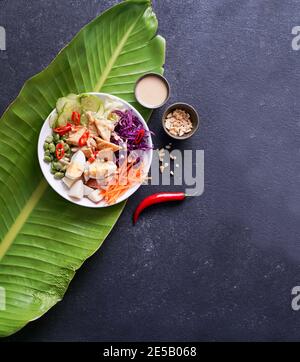 indonesian fresh spicy salad gado gado with peanut sauce Stock Photo