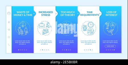 Employee training and development disadvantages onboarding vector template Stock Vector