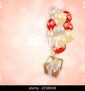 Valentine s day design. Realistic gifts boxes. Open gift box full of ...