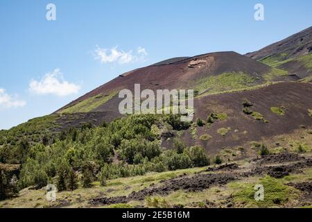 Monti Sartorius, a group a volcano domes at the north-eastern flank of Mount Etna, Sicily, Italy Stock Photo