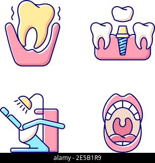 Cavity tooth icons set 9 color collection Stock Vector Image & Art - Alamy