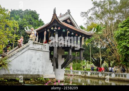 Outside One Pillar Pagoda, Hanoi, Vietnam Stock Photo