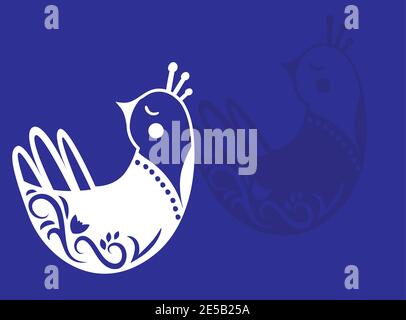 Saree Border design of Peacock with Feathers - Indian Traditional and Cultural Rangoli, Alpona, Kolam or bird motif. peacock motif.traditional peacock Stock Vector