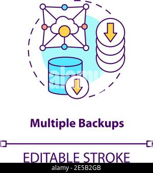 Multiple backups concept icon Stock Vector