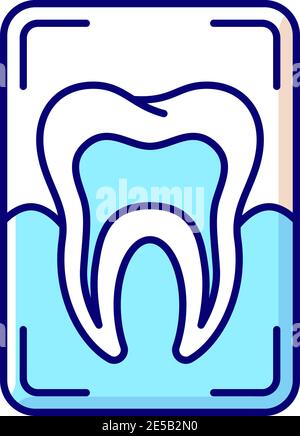 Dental x-ray RGB color icon Stock Vector