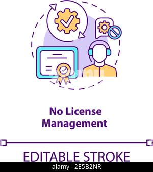 No license management concept icon Stock Vector