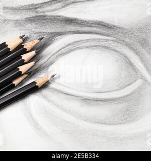 Black And White Glass Pencil,white Sheet Beautiful Pencil Art Of An Eye,  Size: A4