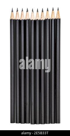 set of black graphite pencils isolated on white background Stock Photo