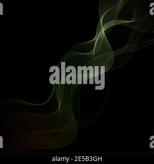 Abstract transparent waves on black background. Vector illustration in RGB colors. Stock Vector