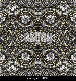 Abstract ethnic vintage yellow and grey background. Stock Vector