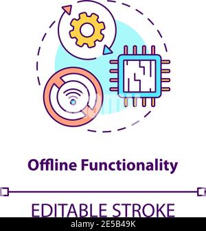 Offline functionality concept icon Stock Vector