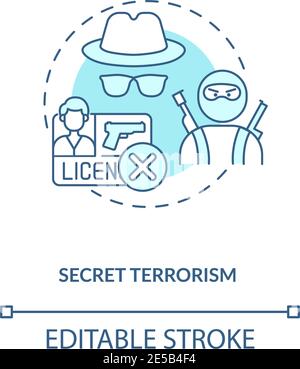 Secret terrorism turquoise concept icon Stock Vector