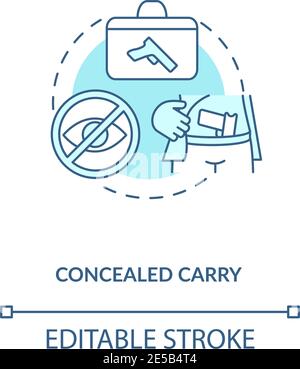 Concealed carry turquoise concept icon Stock Vector