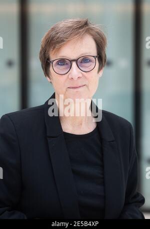 27 January 2021, Lower Saxony, Hanover: Elke Gryglewski, Managing Director of the Lower Saxony Memorials Foundation, stands in the state parliament. Photo: Julian Stratenschulte/dpa Stock Photo