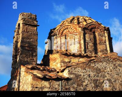Detail of a very old country chapel, Peloponnese, Greece Stock Photo